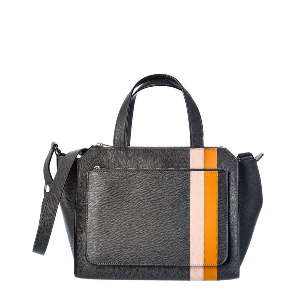 Valextra Passepartout Medium Leather Tote, Grey